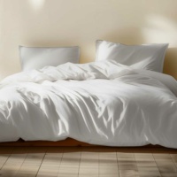 sleep and beyond organic cotton percale sheet set lifestyle white