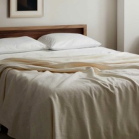 organic cotton honeycomb blanket lifestyle classic ivory