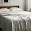 organic cotton honeycomb blanket lifestyle classic white