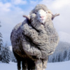 merino sheep in winter