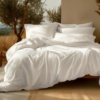 organic cotton sateen duvet cover set life style crisp white 001