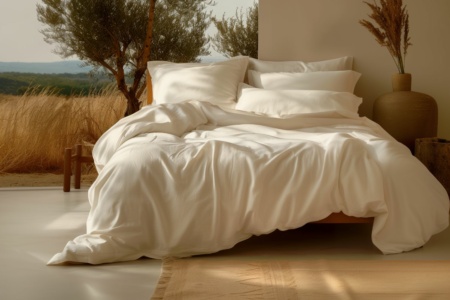 organic cotton sateen sheet set ivory 1